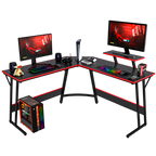 FDW 50-Inch L-Shaped Gaming Desk with Monitor Stand